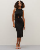 Vestido  Midi de Tricot com Lurex - Preto