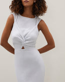 Vestido  Midi de Tricot com Lurex - Branco
