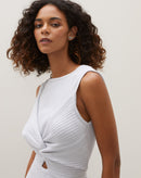 Vestido  Midi de Tricot com Lurex - Branco