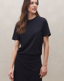 Vestido com Saia Transpassada de Malha - Preto