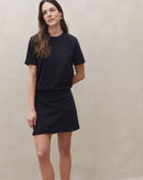 Vestido com Saia Transpassada de Malha - Preto