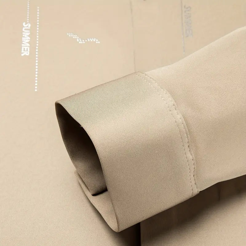 [Leve 5, Pague Só 3] Camisa Social Marquessio Masculina de Manga Longa em Seda Mulberry, Tencel e Poliéster + Relógio, Carteira e Cinto Grátis