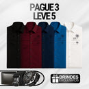 [PAGUE 3 LEVE 5] Camisa Social Masculina Rivanel em 68% Viscose, 27% Seda Tecnológica e 5% Elastano + BRINDES: Cinto, Carteira e Relógio