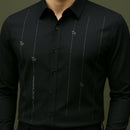 [Leve 5, Pague Só 3] Camisa Social Marquessio Masculina de Manga Longa em Seda Mulberry, Tencel e Poliéster + Relógio, Carteira e Cinto Grátis