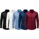 [Leve 5, Pague Só 3] Camisa Social Marquessio Masculina de Manga Longa em Seda Mulberry, Tencel e Poliéster + Relógio, Carteira e Cinto Grátis