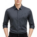 [Leve 5, Pague Só 3] Camisa Social Dalloren Masculina Aveludada em Seda Importada + Relógio, Carteira e Cinto Grátis