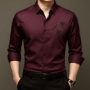 [Leve 5, Pague Só 3] Camisa Social Dalloren Masculina Aveludada em Seda Importada + Relógio, Carteira e Cinto Grátis