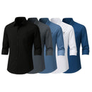 [Leve 5, Pague Só 3] Camisa Social Dalloren Masculina Aveludada em Seda Importada + Relógio, Carteira e Cinto Grátis