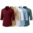 [Leve 5, Pague Só 3] Camisa Social Dalloren Masculina Aveludada em Seda Importada + Relógio, Carteira e Cinto Grátis