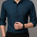 [Leve 5, Pague Só 3] Camisa Social Dalloren Masculina Aveludada em Seda Importada + Relógio, Carteira e Cinto Grátis